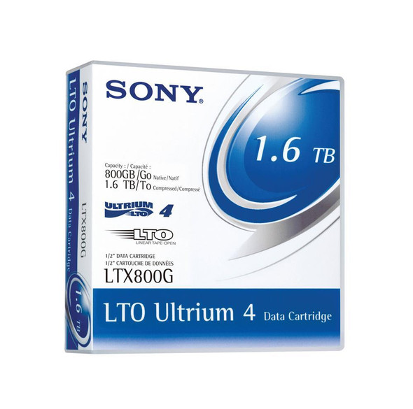 Sony LTO-4 Ultium 800GB (Native)/1.6TB (Compressed) Non-custom Label Tape Cartridge