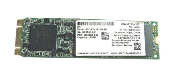 811389-001 - HP 180GB Multi Level Cell SATA 6Gb/s M.2 2280 Solid State Drive (SSD)