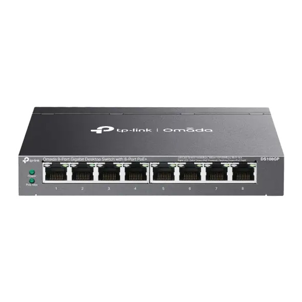 DS108GP - TP-link 8-Ports 10/100/1000BASE-T PoE+ Desktop Network Switch