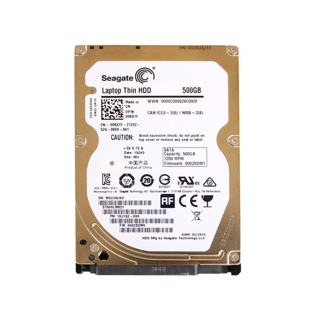 0KX1F - Dell 500GB 7200RPM SATA 6Gb/s 64MB Cache 2.5-inch Hard Drive