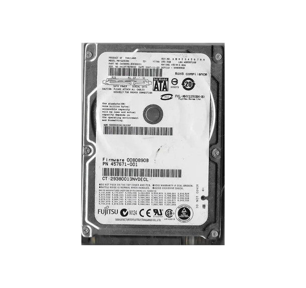MHY2250BH - Fujitsu 250GB 5400RPM 8MB Cache 2.5-inch SATA-150 7-Pin Hard Drive