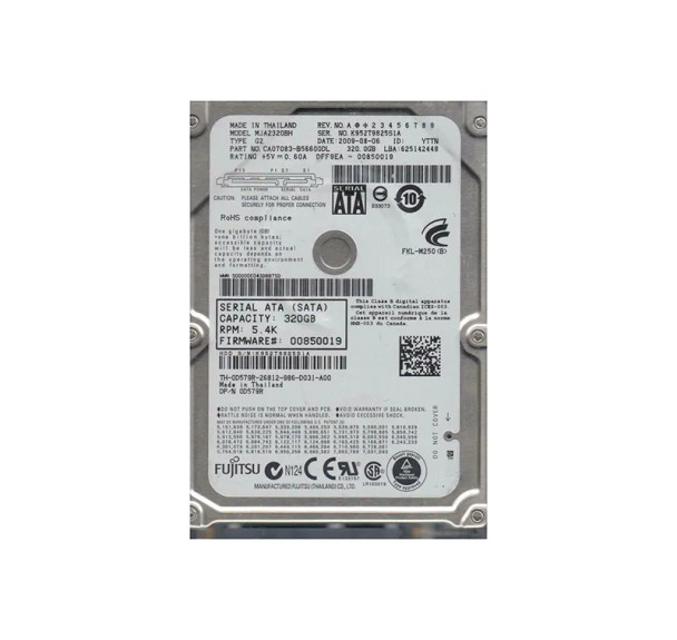 CA07083-B56600DL - Fujitsu 320GB 5400RPM SATA 3Gb/s 8MB Cache 2.5-inch Hard Drive