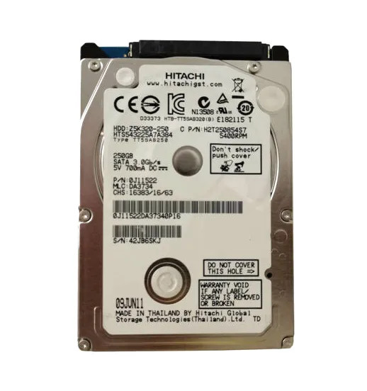 HTS543225A7A384 - HGST Travelstar Z5K320 250GB 5400RPM 8MB Cache SATA 3Gb/s 2.5-inch Hard Drive