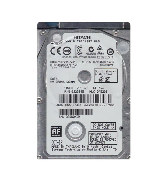 0J23845 - HGST Travelstar Z5K500 500GB 5400RPM 16MB Cache SATA 3Gb/s 2.5-inch Hard Drive