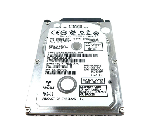 H2T2501672S7 - HGST Travelstar Z7K320 Series 250GB 7200RPM SATA 3Gb/s 16MB Cache (512) 2.5-inch Hard Drive