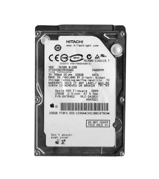 0A70462 - Hitachi Travelstar 5K500.B Series 250GB 5400RPM SATA 1.5Gb/s 8MB Cache 2.5-inch Hard Drive