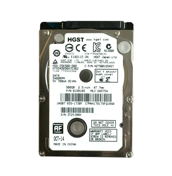 H2T5001654S7 - Hitachi Travelstar Z5K500 500GB 5400RPM SATA 3Gb/s 16MB Cache 2.5-inch Hard Drive