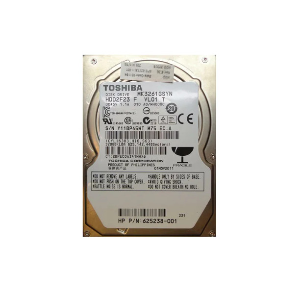 625238-001 - HP 320GB 7200RPM SATA 3Gb/s 16MB Cache 2.5-inch Hard Drive