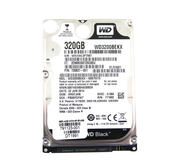 791123-001 - HP 320GB 7200RPM SATA 3Gb/s 16MB Cache 2.5-inch Hard Drive