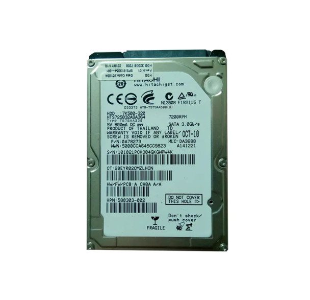 613354-001 - HP 320GB 7200RPM SATA 3Gb/s 8MB Cache 2.5-inch Hard Drive