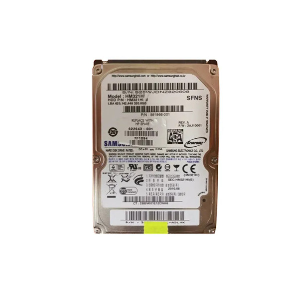 591966-001 - HP 320GB SATA 1.5Gb/s 5400RPM 8MB Cache 2.5-inch Hard Drive
