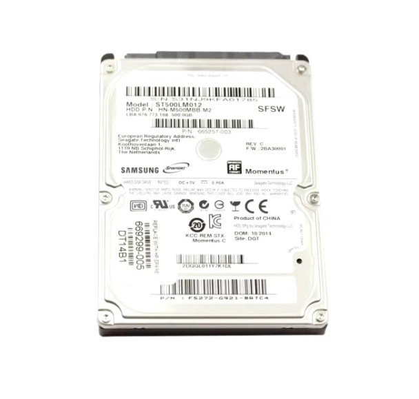 665257-003 - HP 500GB 5400RPM SATA 3Gb/s 8MB Cache 2.5-inch Hard Drive