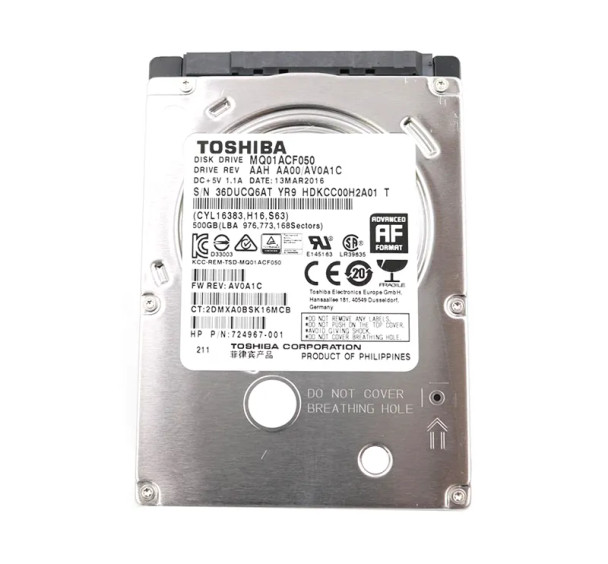 724967-001 - HP 500GB 7200RPM SATA 6Gb/s 2.5-inch Hard Drive
