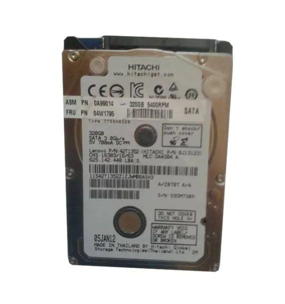 04W1795 - IBM 320GB 5400RPM SATA 3.0 Gb/s 2.5-inch 8MB Cache Hard Drive