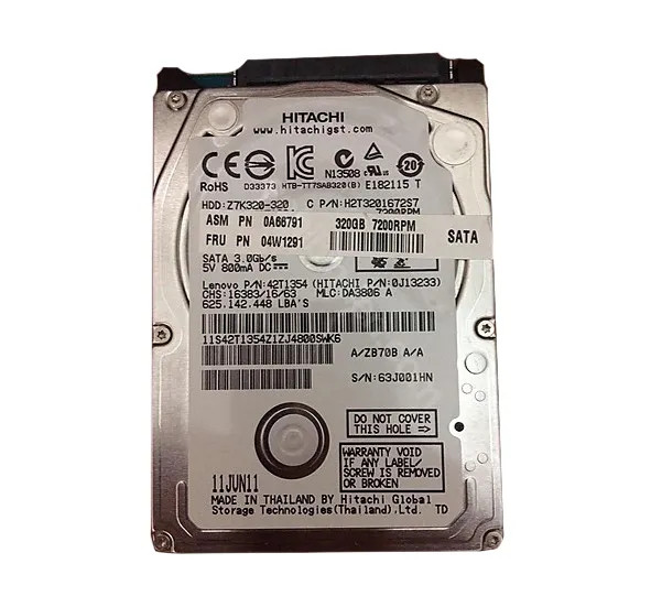 04W1291 - IBM 320GB 7200RPM SATA 3Gb/s 2.5-inch Hard Drive
