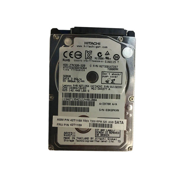42T1159 - IBM 320GB 7200RPM SATA 3Gb/s Hot-Swappable 16MB Cache 2.5-inch Hard Drive
