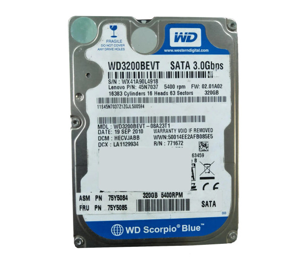 75Y5085 - Lenovo 320GB 5400RPM SATA 3Gb/s 2.5-inch Hard Drive