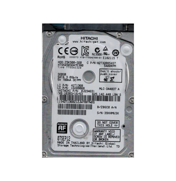 16200068 - Lenovo 320GB 5400RPM SATA 3Gb/s 8MB Cache 2.5-inch Hard Drive
