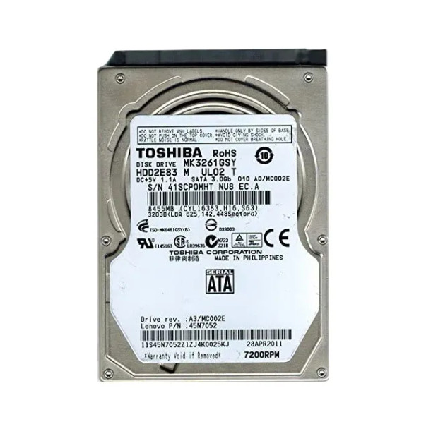 45N7052 - Lenovo 320GB 7200RPM SATA 3Gb/s 16MB Cache 2.5-inch Hard Drive