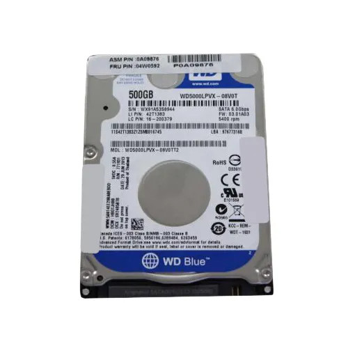 04W0592 - Lenovo 500GB 5400RPM SATA 6Gb/s 8MB Cache 2.5-inch Hard Drive