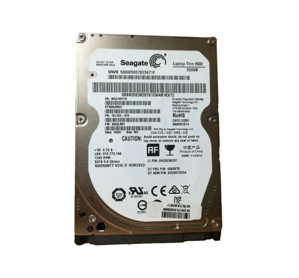 00HM717 - Lenovo 500GB 7200RPM SATA 6Gb/s 32MB Cache (512e) 2.5-inch Hard Drive