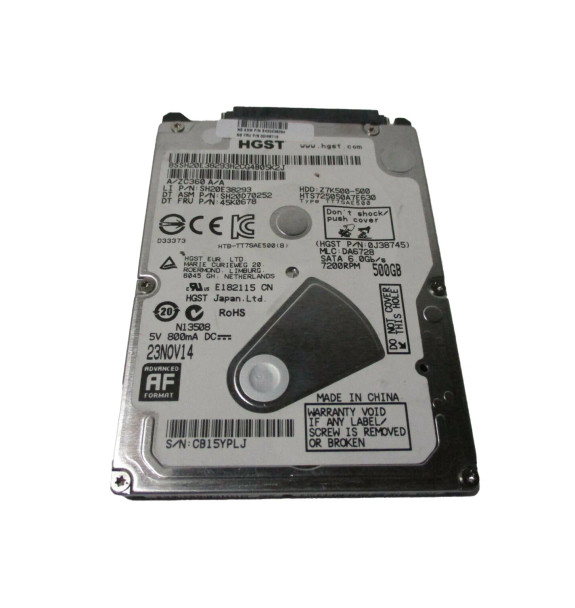 00HM715 - Lenovo 500GB 7200RPM SATA 6Gb/s 32MB Cache 2.5-inch Hard Drive
