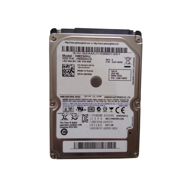 HM250HJ/D - Samsung 250GB 7200RPM SATA 3Gb/s 2.5-inch Hard Drive