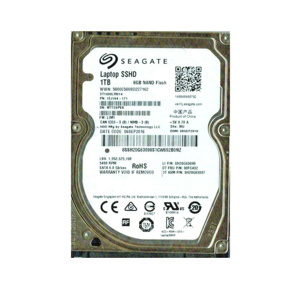 1EJ164-171 - Seagate 1TB 5400RPM SATA 6Gb/s 64MB Cache 2.5-inch Hard Drive