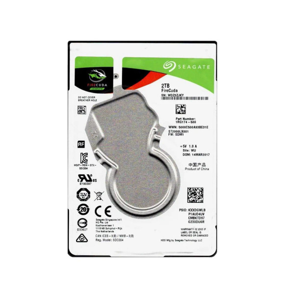 1RG174-500 - Seagate FireCuda Gaming 2TB 5400RPM SATA 6Gb/s 128MB Cache 2.5-inch Internal Hard Drive