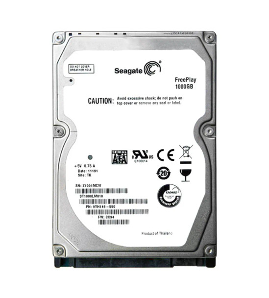 9YH146-550 - Seagate FreePlay 1TB 5400RPM SATA 3Gb/s 16MB Cache (CE) 2.5-inch Hard Drive