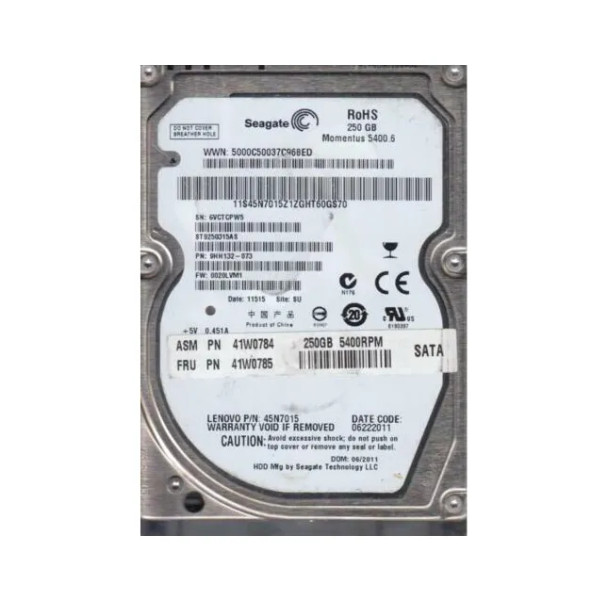 9HH132-073 - Seagate Momentus 5400.6 250GB 5400RPM 8MB Cache SATA 3Gb/s 2.5-inch Hard Drive