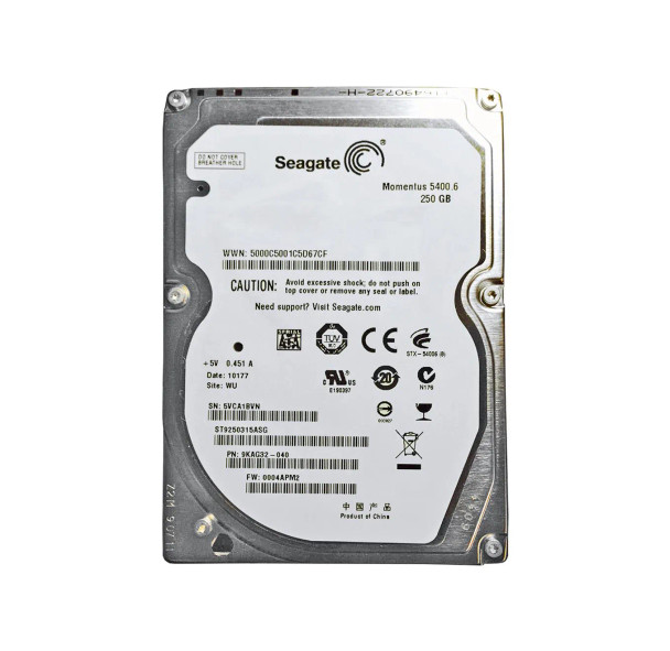ST9250315ASG - Seagate Momentus 5400.6 250GB 5400RPM 8MB Cache SATA 3Gb/s 2.5-inch Hard Drive