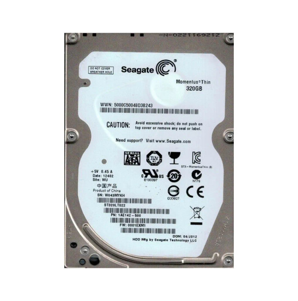 1AE142-881 - Seagate Momentus 5400.6 320GB 5400RPM SATA 3Gb/s 16MB Cache 2.5-inch Hard Drive