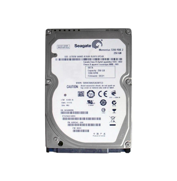 ST9250414ASG - Seagate Momentus 7200 FDE.2 250GB 7200RPM 16MB Cache SATA 3Gb/s 2.5-inch Hard Drive