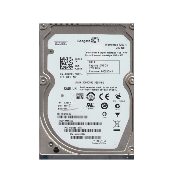 9PSG42-031 - Seagate Momentus 7200.4 250GB 7200RPM 16MB Cache SATA 3Gb/s 2.5-inch Hard Drive