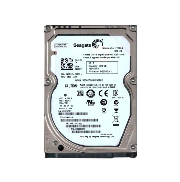 9HV14E-502 - Seagate Momentus 7200.4 320GB 7200RPM SATA 3Gb/s 16MB Cache 2.5-inch Hard Drive