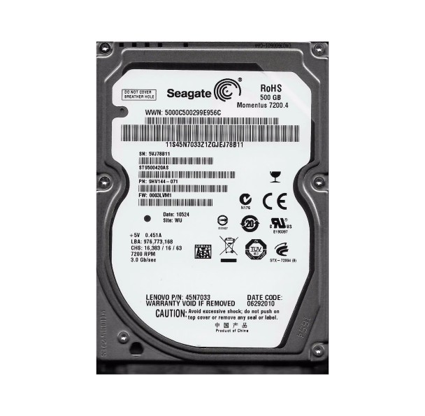 9HV144-071 - Seagate Momentus 7200.4 500GB 7200RPM SATA 3Gb/s 16MB Cache 2.5-inch Hard Drive