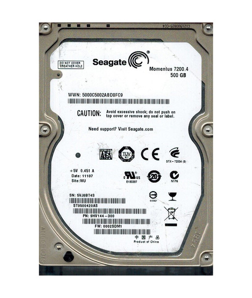 ST9500420AS - Seagate Momentus 7200.4 500GB 7200RPM SATA 3Gb/s 16MB Cache 2.5-inch Hard Drive