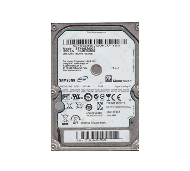 ST750LM022 - Seagate Momentus 750GB 5400RPM 8MB Cache SATA 3Gb/s 2.5-inch Hard Drive