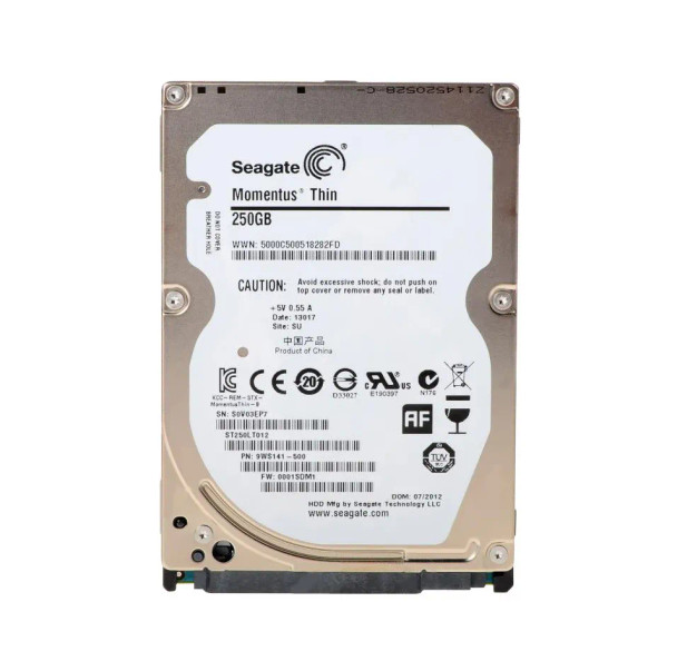 9WS141-500 - Seagate Momentus Thin 250GB 5400RPM SATA 3Gb/s 16MB Cache 2.5-inch Hard Drive