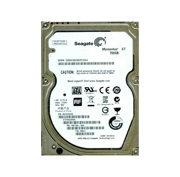 1AC154-300 - Seagate Momentus XT 750GB 7200RPM SATA 6Gb/s 32MB Cache 2.5-inch Hard Drive