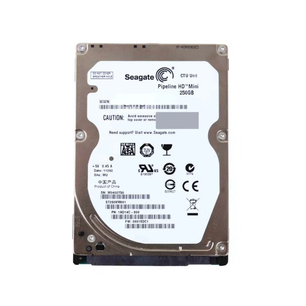 ST250VM001 - Seagate Pipeline HD Mini 250GB 5400RPM SATA 3Gb/s 8MB Cache 2.5-inch Hard Drive