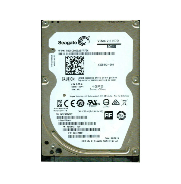 ST500VT000 - Seagate Video Series 500GB 5400RPM SATA 6Gb/s 16MB Cache 2.5-inch Hard Drive