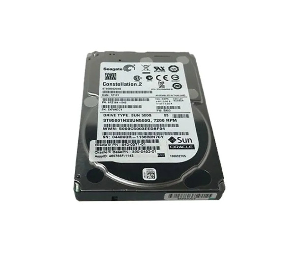 390-0492-01 - Sun 500GB 7200RPM SATA 6Gb/s 64MB Cache (512-Bytes) 2.5-inch Hard Drive with Tray