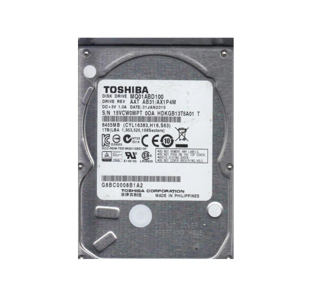 HDKGB13T5A01 - Toshiba 1TB 5400RPM SATA 3Gb/s 2.5-inch Hard Drive