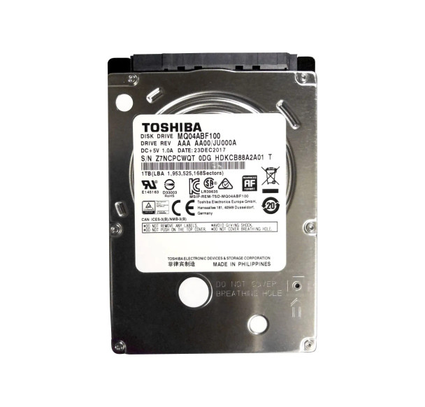 MQ04ABF100 - Toshiba 1TB 5400RPM SATA 6Gb/s 2.5-inch Hard Drive
