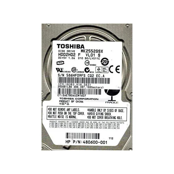 HDD2H02F - Toshiba 250GB 5400RPM SATA 3Gb/s 8MB Cache 2.5-inch Hard Drive