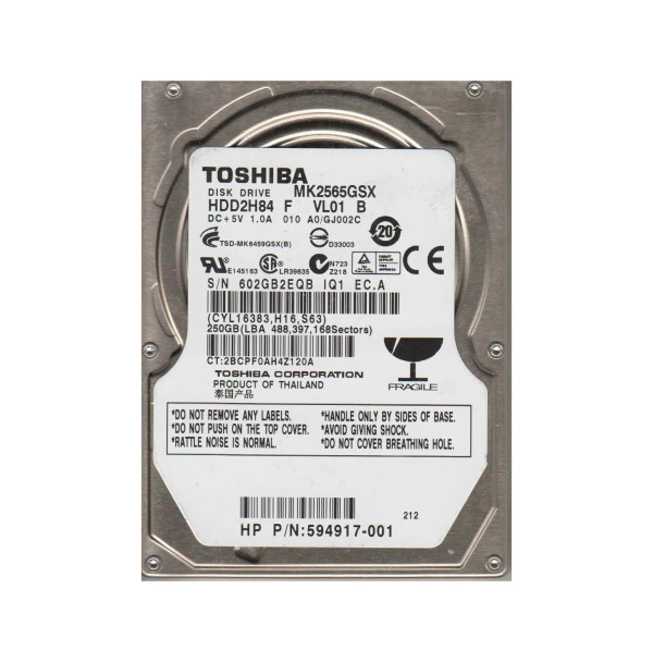 HDD2H84F - Toshiba 250GB 5400RPM SATA 3Gb/s 8MB Cache 2.5-inch Hard Drive