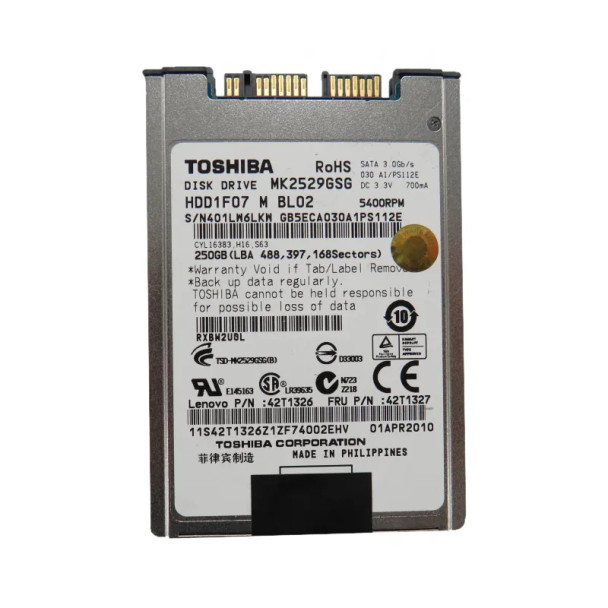 MK2529GSG - Toshiba 250GB 5400RPM SATA 3Gb/s 8MB Cache mSATA 1.8-inch Hard Drive