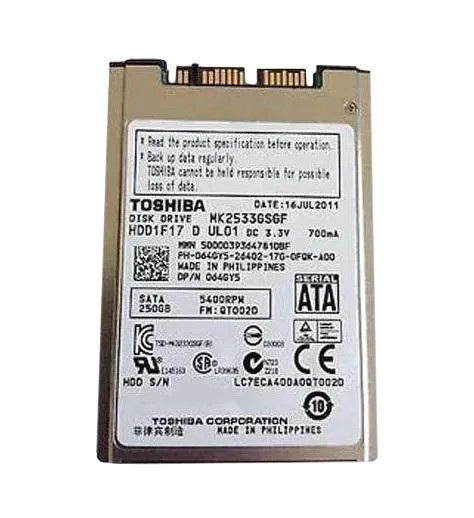 HDD1F17 - Toshiba 250GB 5400RPM SATA 3Gb/s Hard Drive
